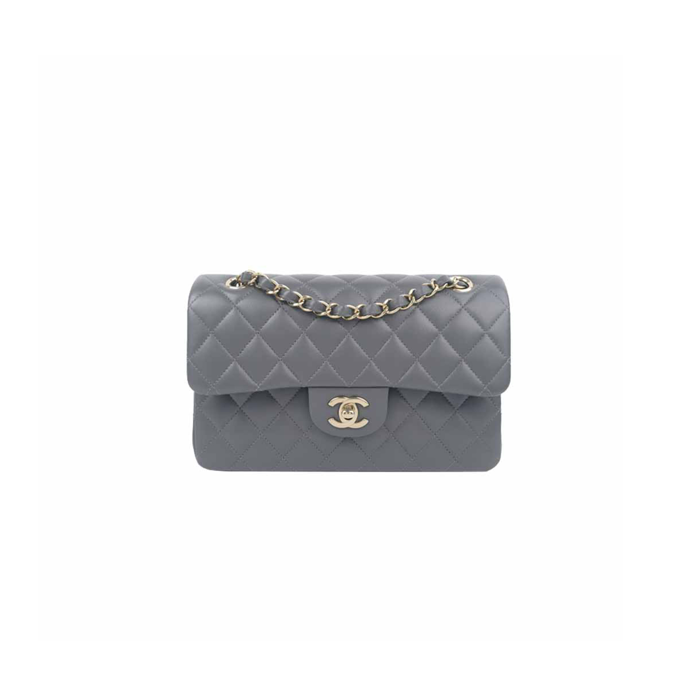 CHANEL DOUBLE FLAP MEDIUM DARK GREY AS1117 (23*14.5*6cm)